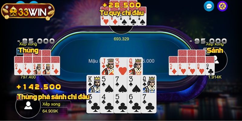 Cách xếp bài khi gặp mậu thầu trong mậu binh