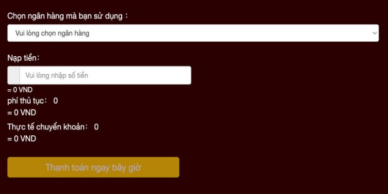 Quy trình các bước nạp tiền 33WIN cho các  tân thủ